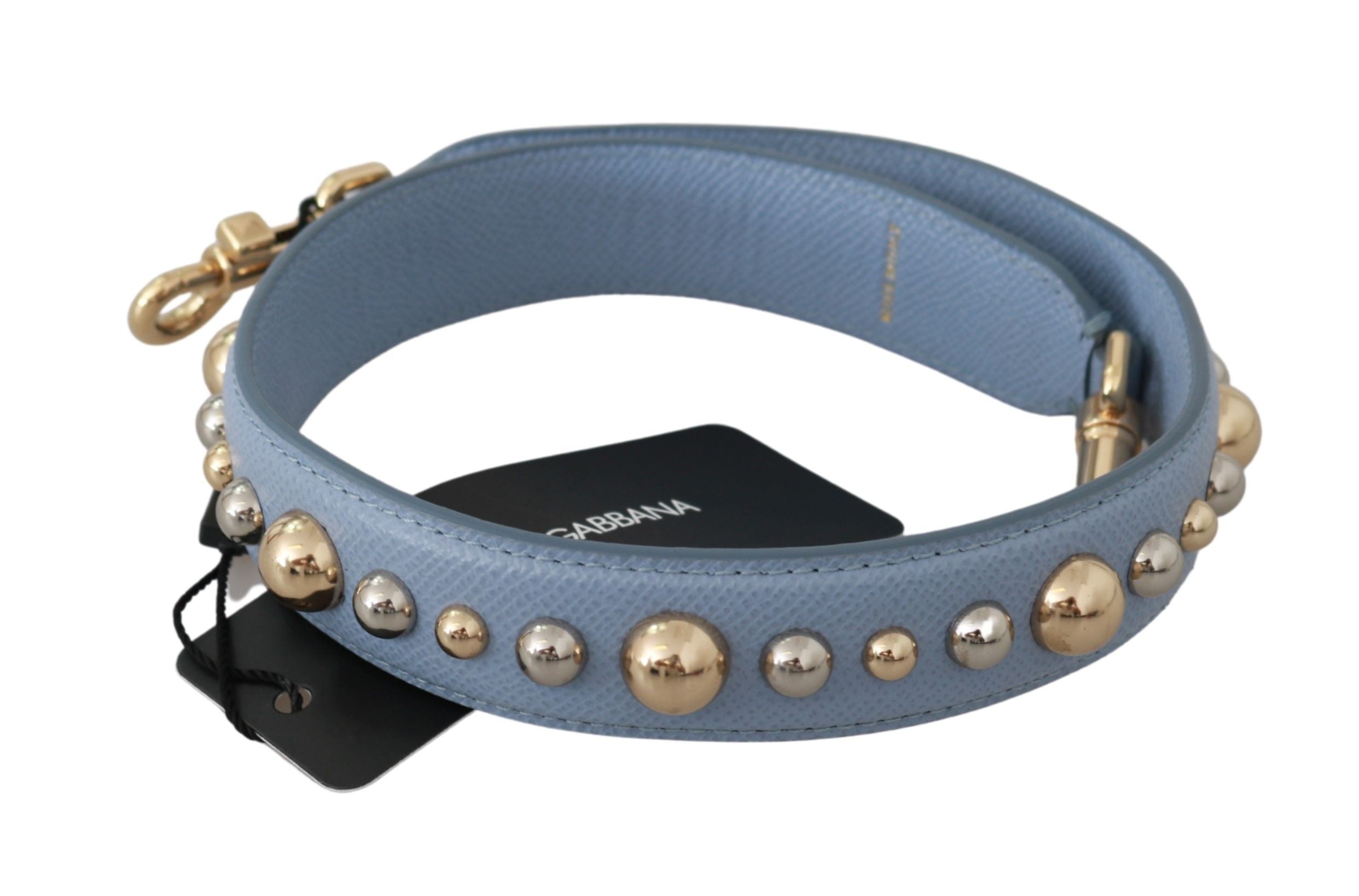 Sangle pour sac à main en cuir bleu de Dolce & Gabbana, accessoire pour sac à épaule élégant et sophistiqué.