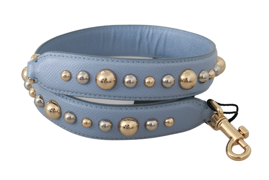 Sangle d'épaule en cuir bleu de Dolce & Gabbana pour sac à main, accessoire élégant et tendance.