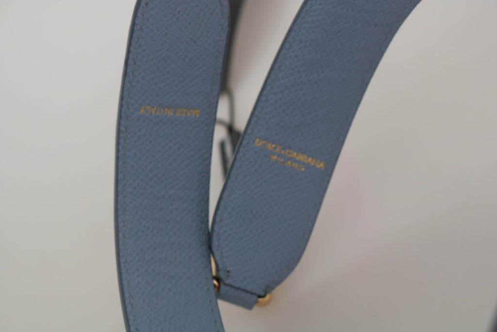 Sangle d'épaule en cuir bleu de Dolce & Gabbana pour sac à main, accessoire élégant et durable.