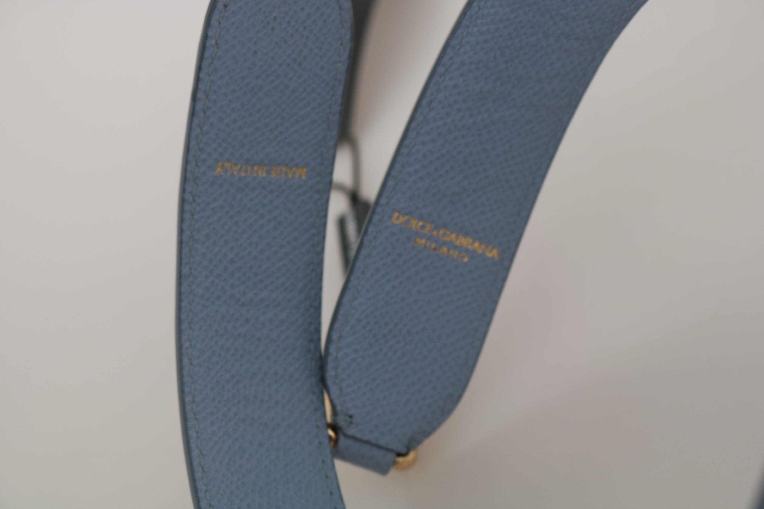 Sangle d'épaule en cuir bleu de Dolce & Gabbana pour sac à main, accessoire élégant et durable.
