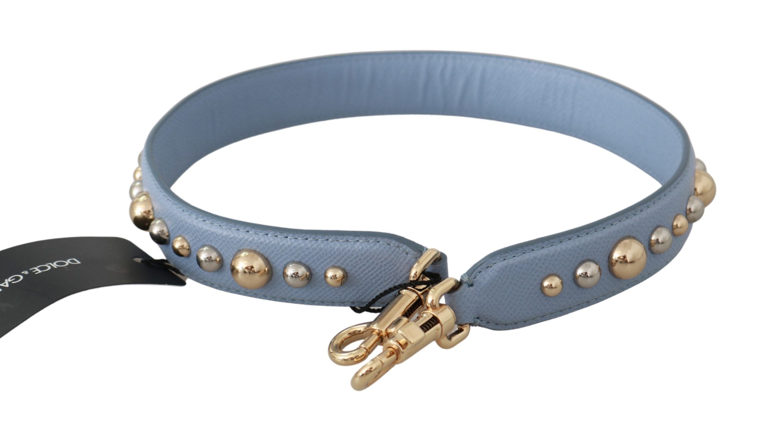Cordon d'épaule en cuir bleu de Dolce & Gabbana pour sac à main, élégant accessoire de mode.