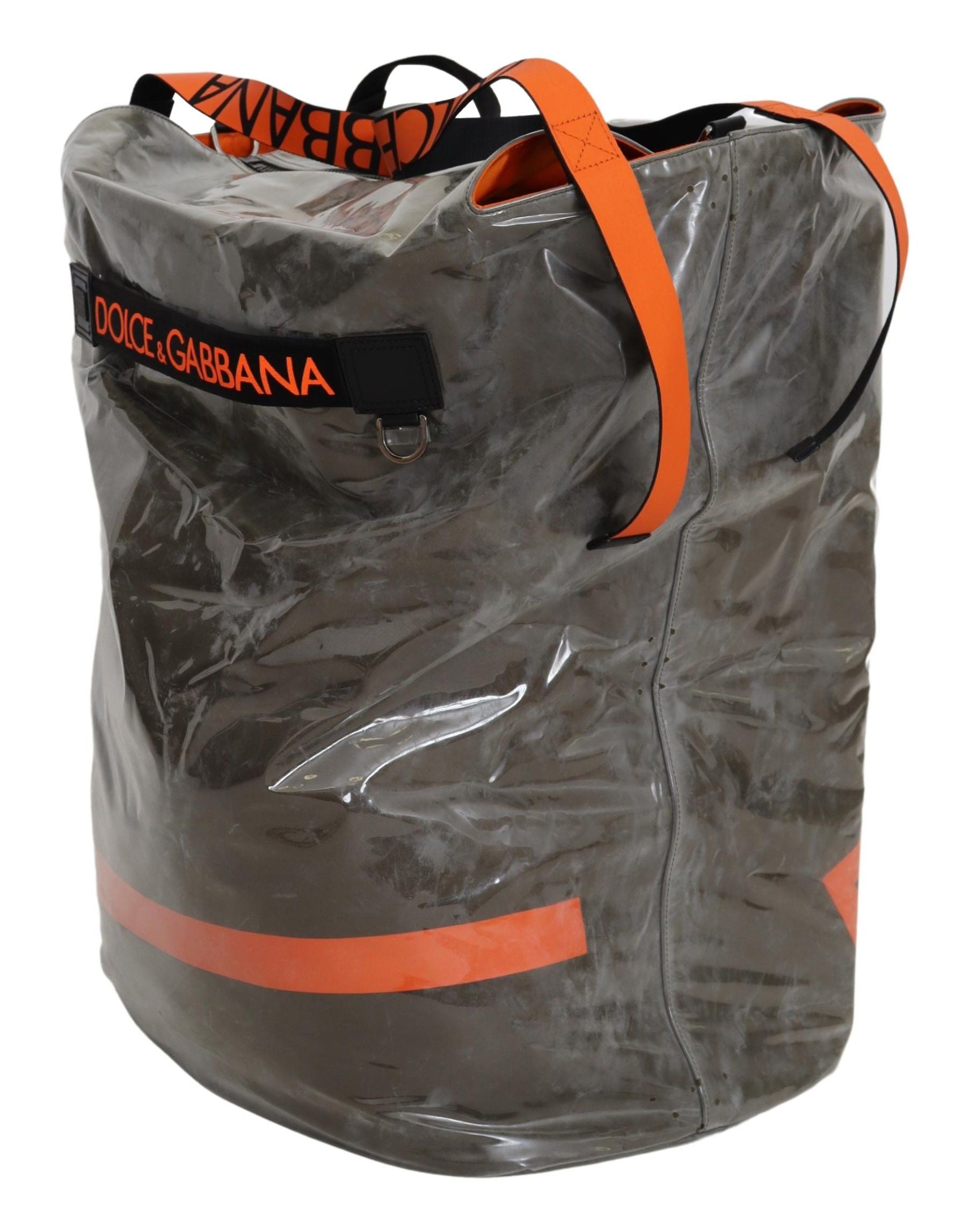 Sac shopping pour homme Dolce & Gabbana en coton vert, grand modèle avec grande capacité, tissu durable et élégant.