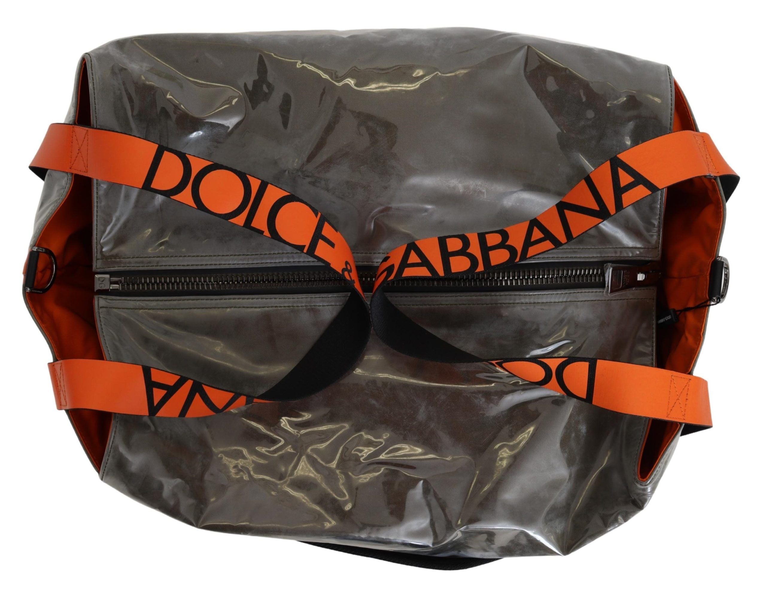 Sac shopping en coton vert pour homme Dolce & Gabbana, grand format, tissu robuste et design élégant.