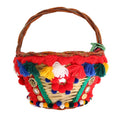 Sac Dolce & Gabbana Agnese en paille multicolore avec pompons en cristal, élégant et coloré.