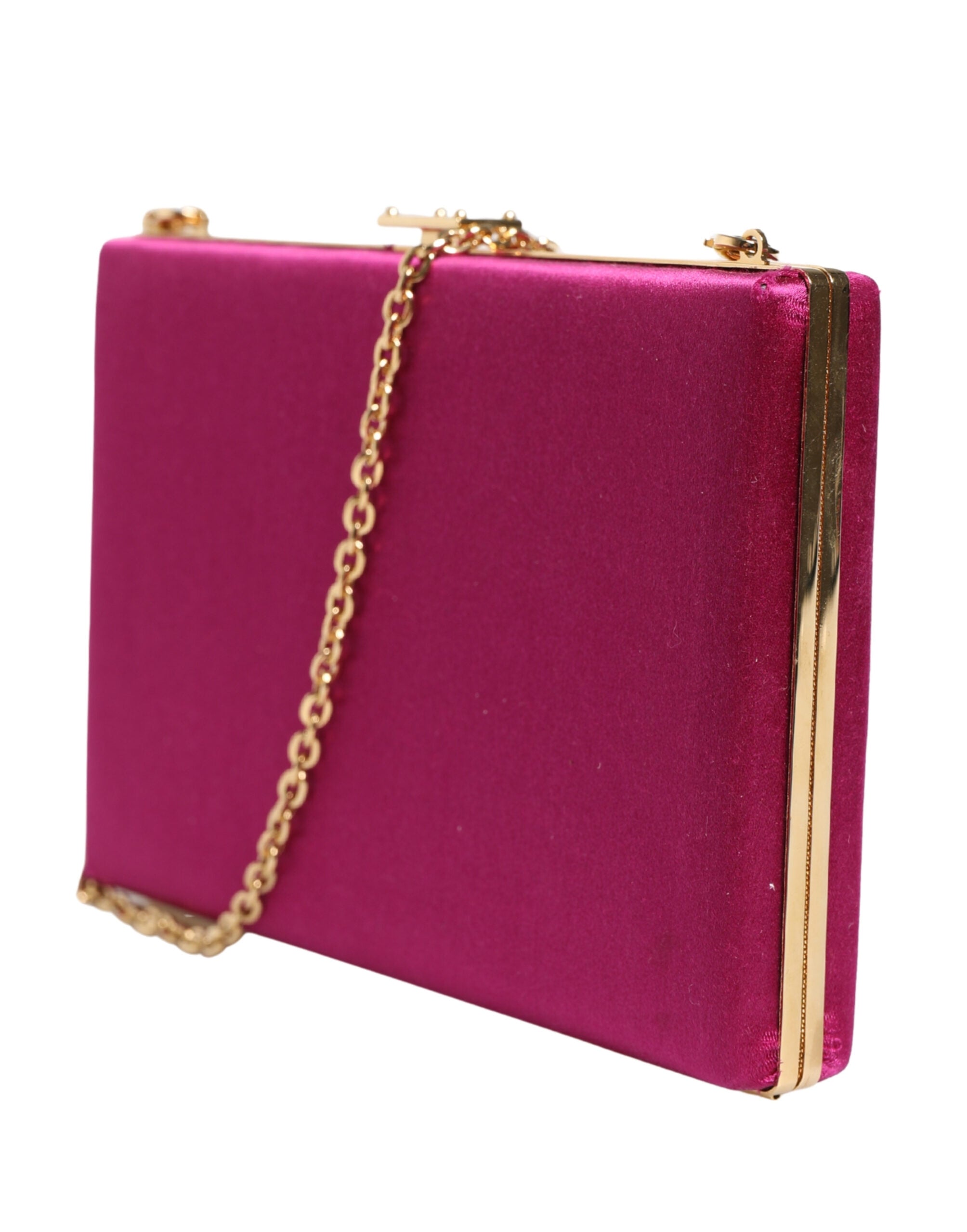 Sac clutch rose en coton Dolce & Gabbana pour femmes, sacoche de soirée croisée élégante et pratique.