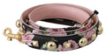 Sangle en cuir rose à fleurs Dolce & Gabbana avec clous, accessoire pour sac à main.
