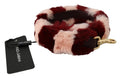 Sangle d'épaule en fourrure de lapin rose et rouge Dolce & Gabbana, accessoire élégant pour sac à main.
