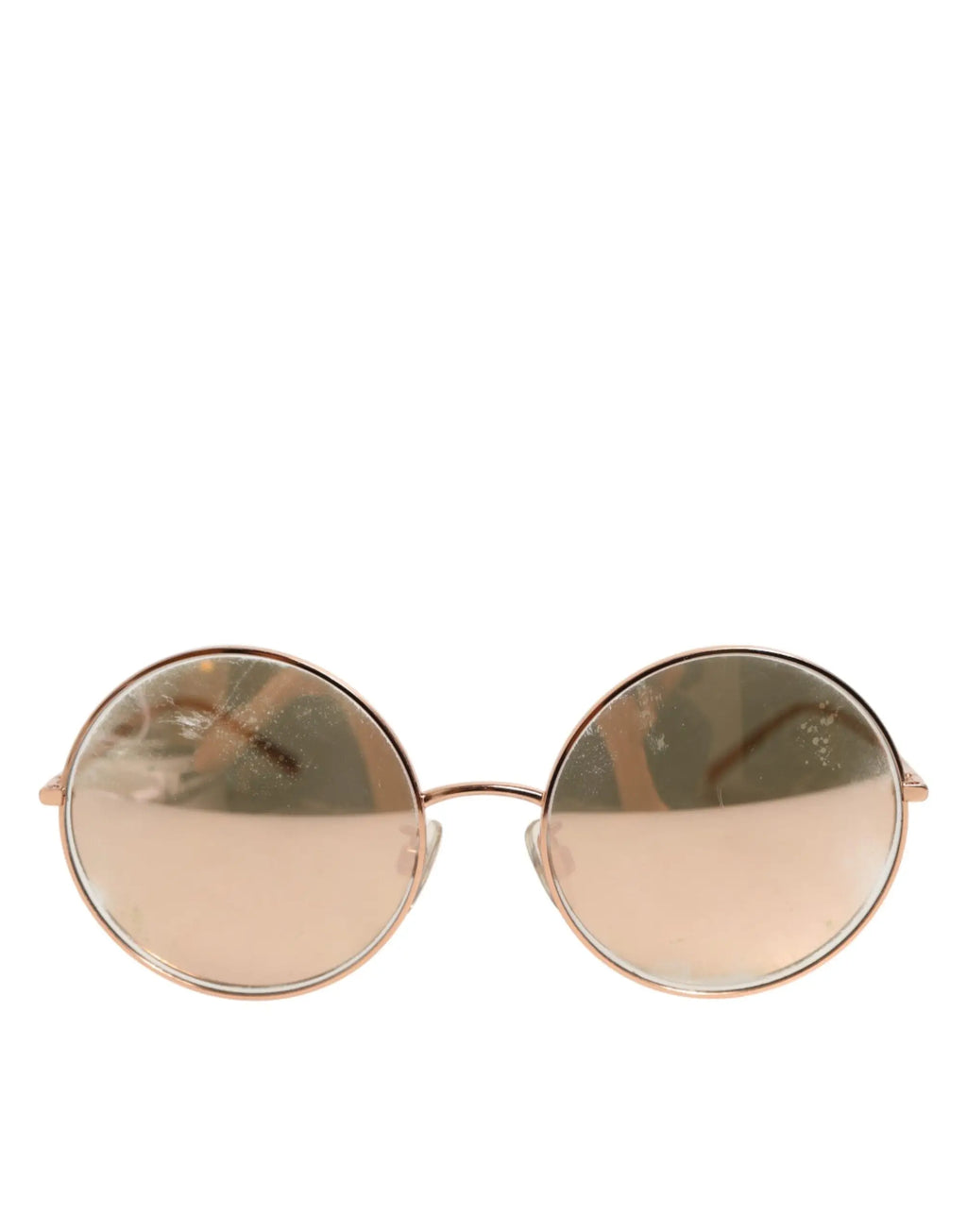 Lunettes de soleil rondes dolce & gabbana dg2215k en métal or avec verres miroirs teintés rose