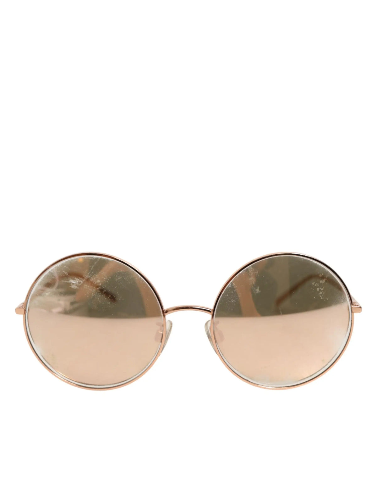 Lunettes de soleil rondes dolce & gabbana dg2215k en métal or avec verres miroirs teintés rose