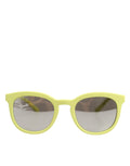 Dolce & gabbana dg4324 lunettes de soleil jaunes en acétate vert lime avec verres miroirs à motif camouflage subtil