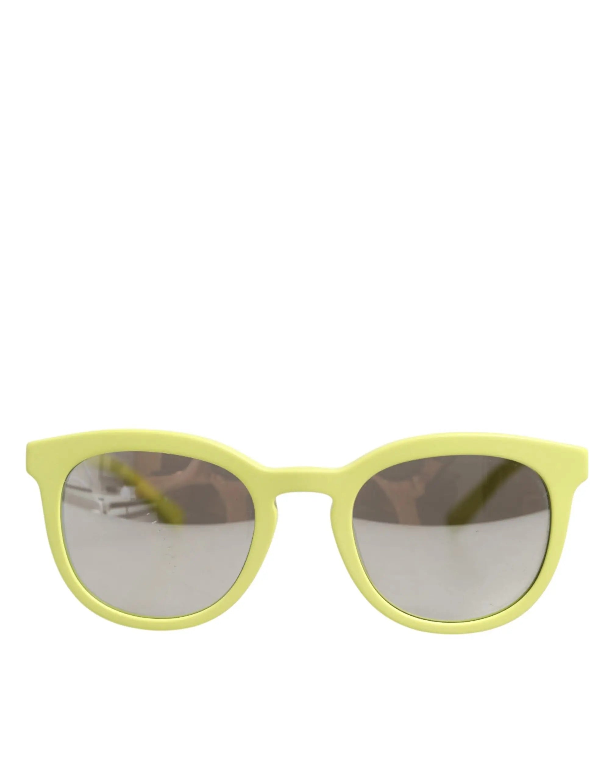 Lunettes de soleil dolce & gabbana dg4324 en acétate vert citron avec verres miroir à motif camouflage subtil