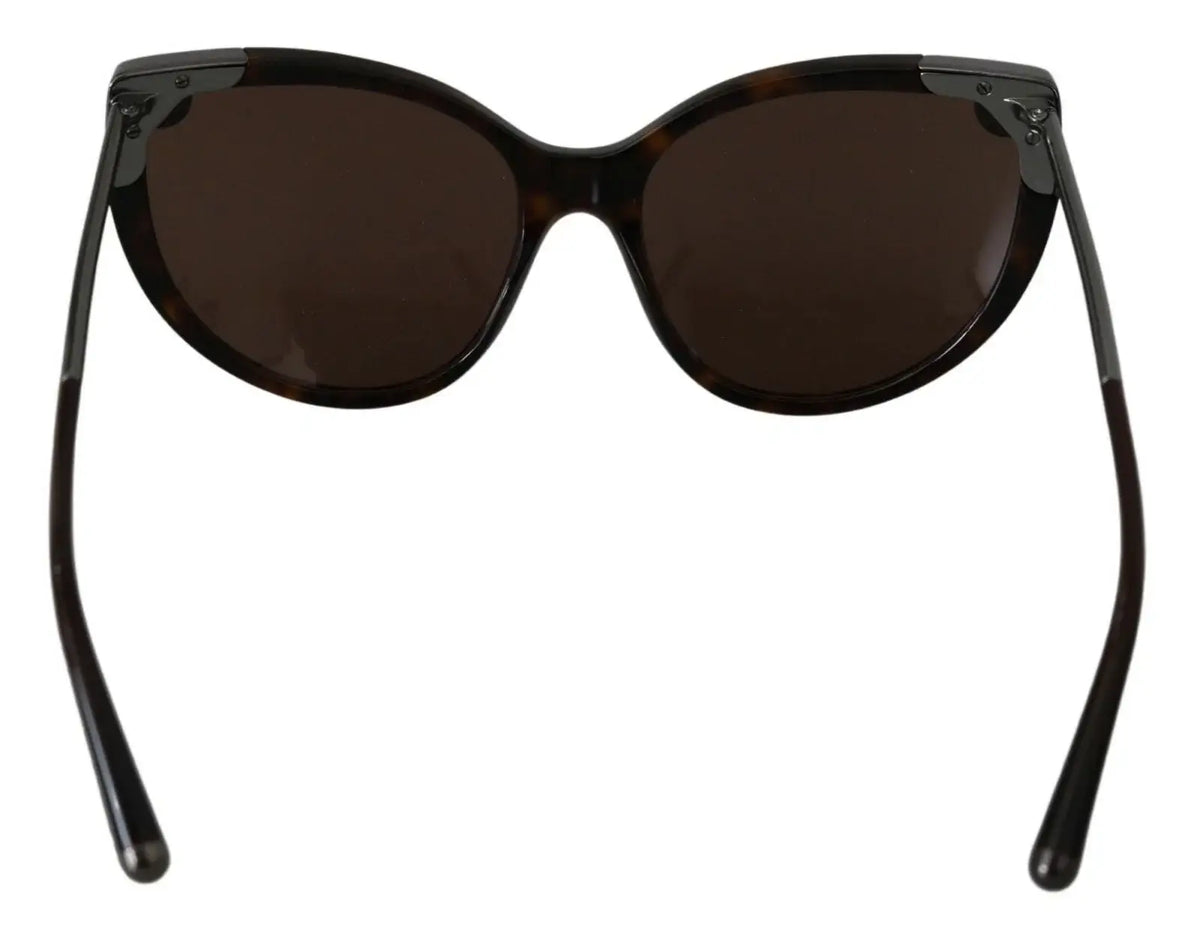 Lunettes de soleil dolce & gabbana dg4337 en acétate écaille de tortue avec verres marron foncé et branchettes noires élégantes