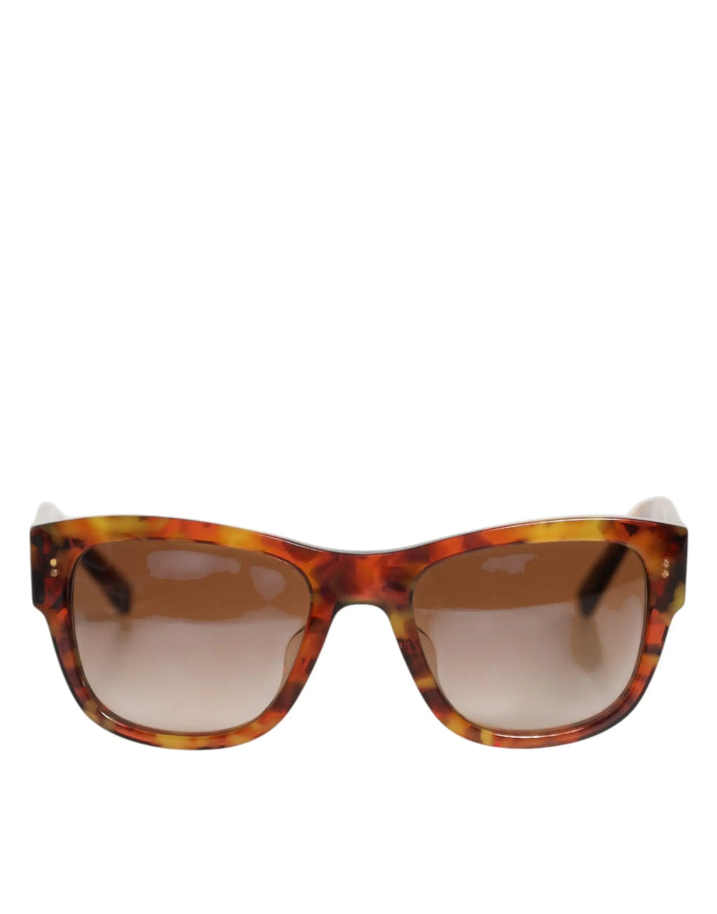 Lunettes de soleil dolce & gabbana dg4338f marron havane en acétate écaille avec verres ronds marron dégradé