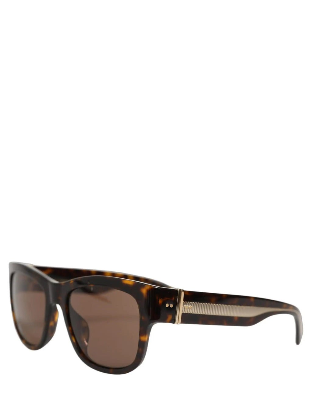 Lunettes de soleil dolce & gabbana dg4390f en acétate écaille avec verres marron polarisés et pont métallique doré