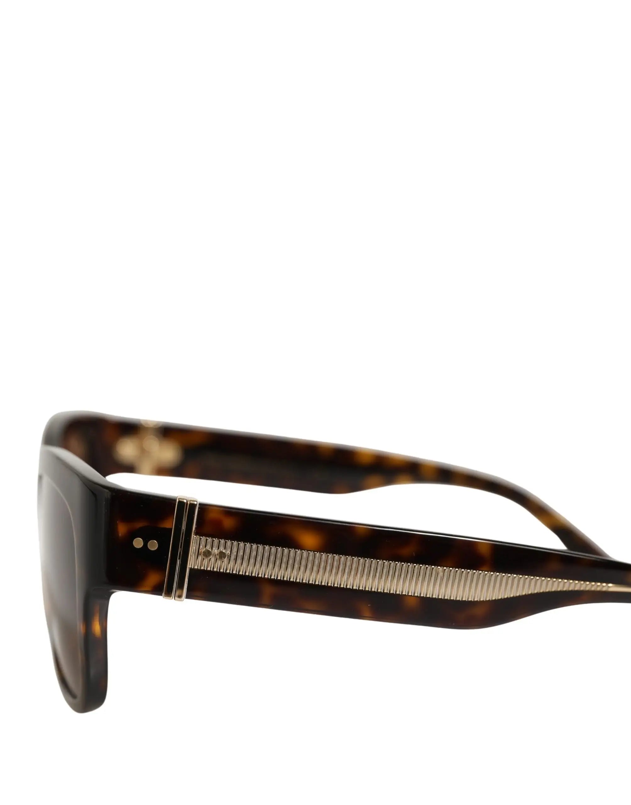 Lunettes de soleil dolce & gabbana dg4390f monture acetate havane avec bande argentée métallique et verres polarisés