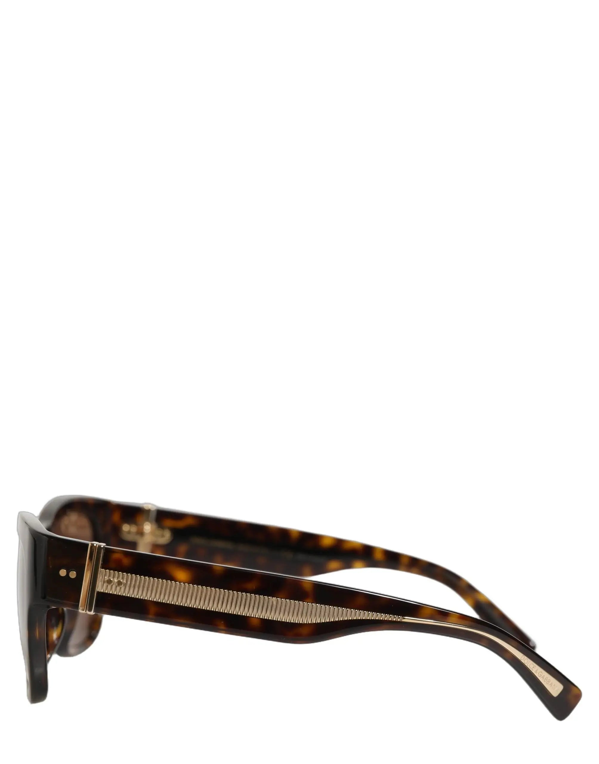 Lunettes de soleil dolce & gabbana dg4390f en acétate écaille avec verres polarisés et accents en métal doré