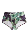Culotte taille haute dolce & gabbana à imprimé aubergine avec motif feuilles violettes et vertes et doublure blanche