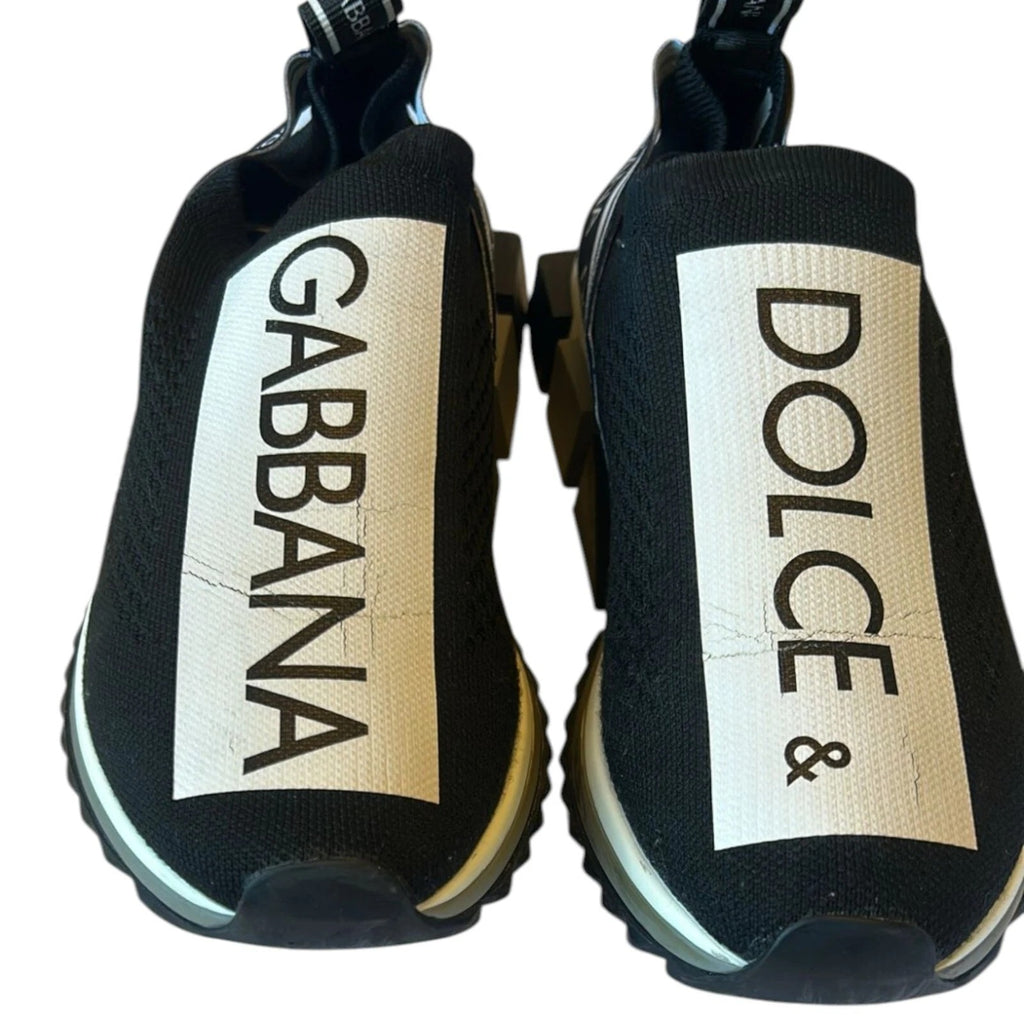 Chaussures Dolce & Gabbana Sorrento en noir et blanc, baskets slip-on élégantes pour homme.