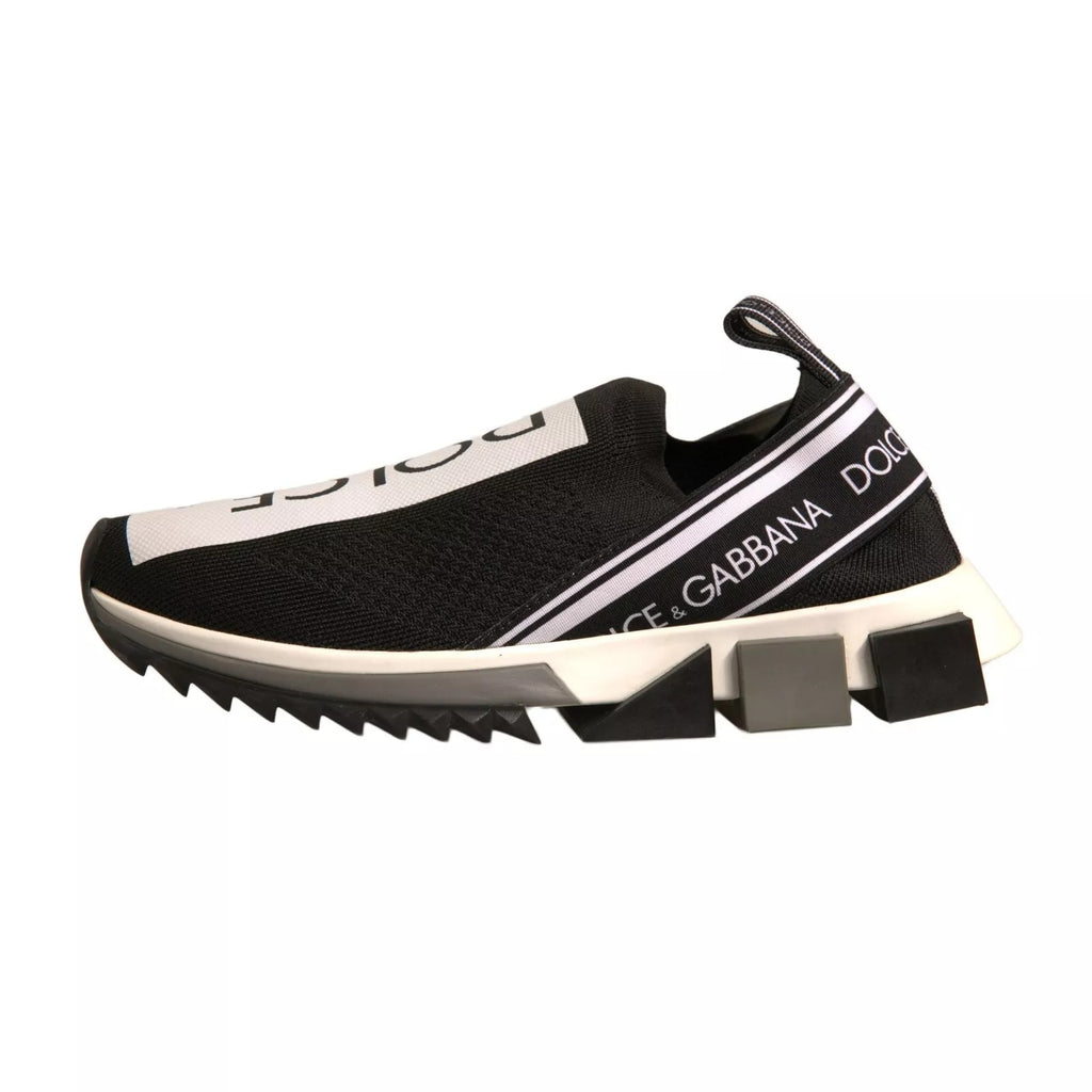 Chaussures slip-on Sorrento noires et blanches de Dolce & Gabbana, baskets élégantes pour un look moderne et chic.