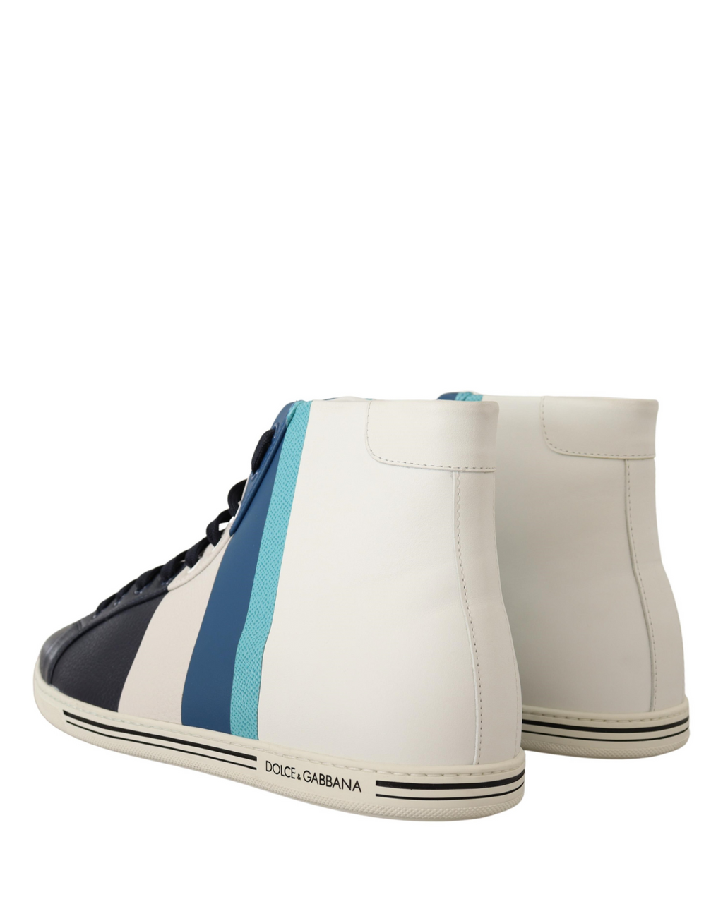 Chaussures sneakers Dolce & Gabbana en cuir multicolore, baskets montantes tendance pour femmes ou hommes.