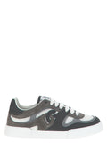 Sneakers sport en cuir de veau gris de Dolce & Gabbana, chaussures athlétiques tendance pour homme.