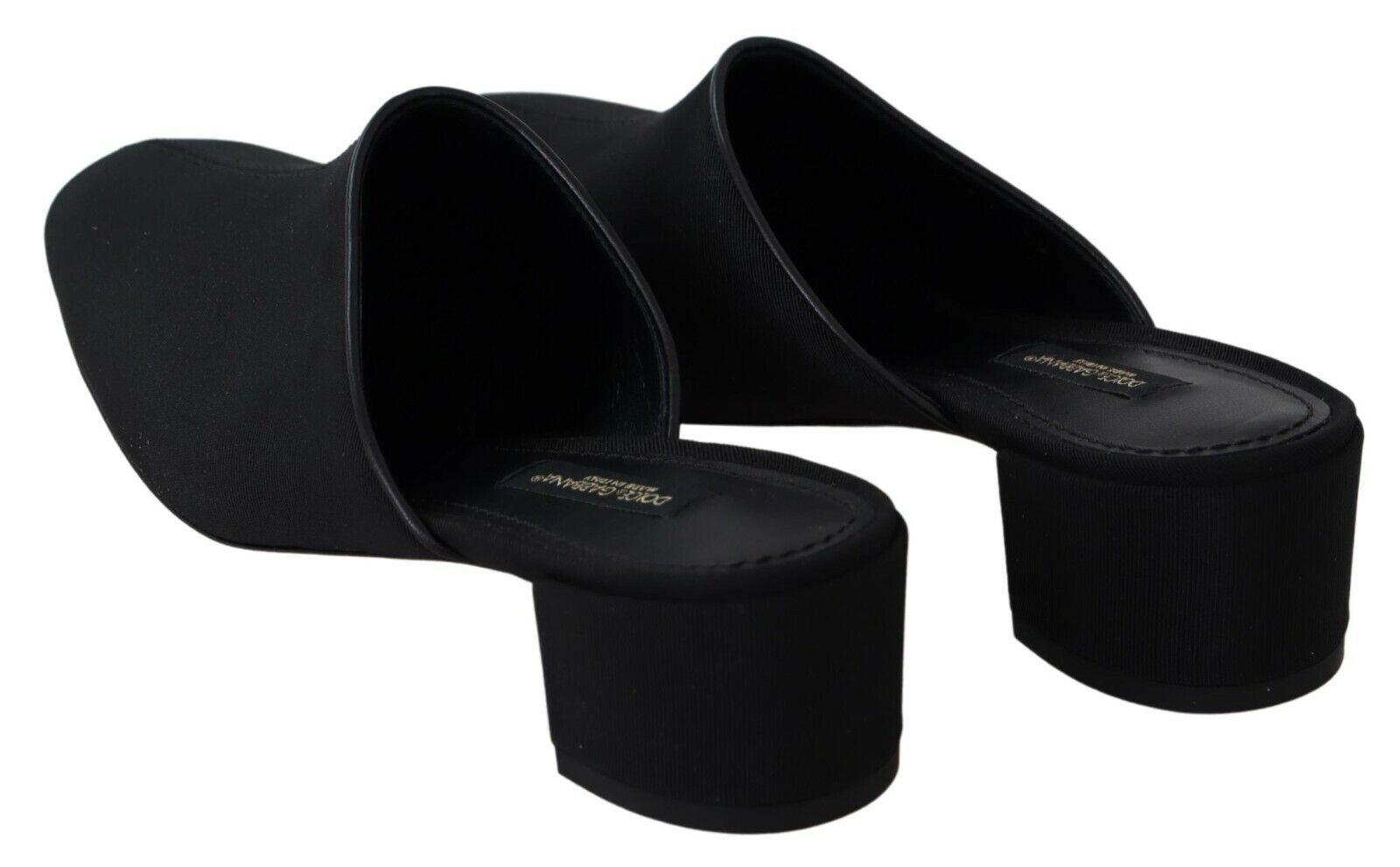 Sandales pour femmes Dolce & Gabbana en satin grosgrain noir, style élégant et confortable.