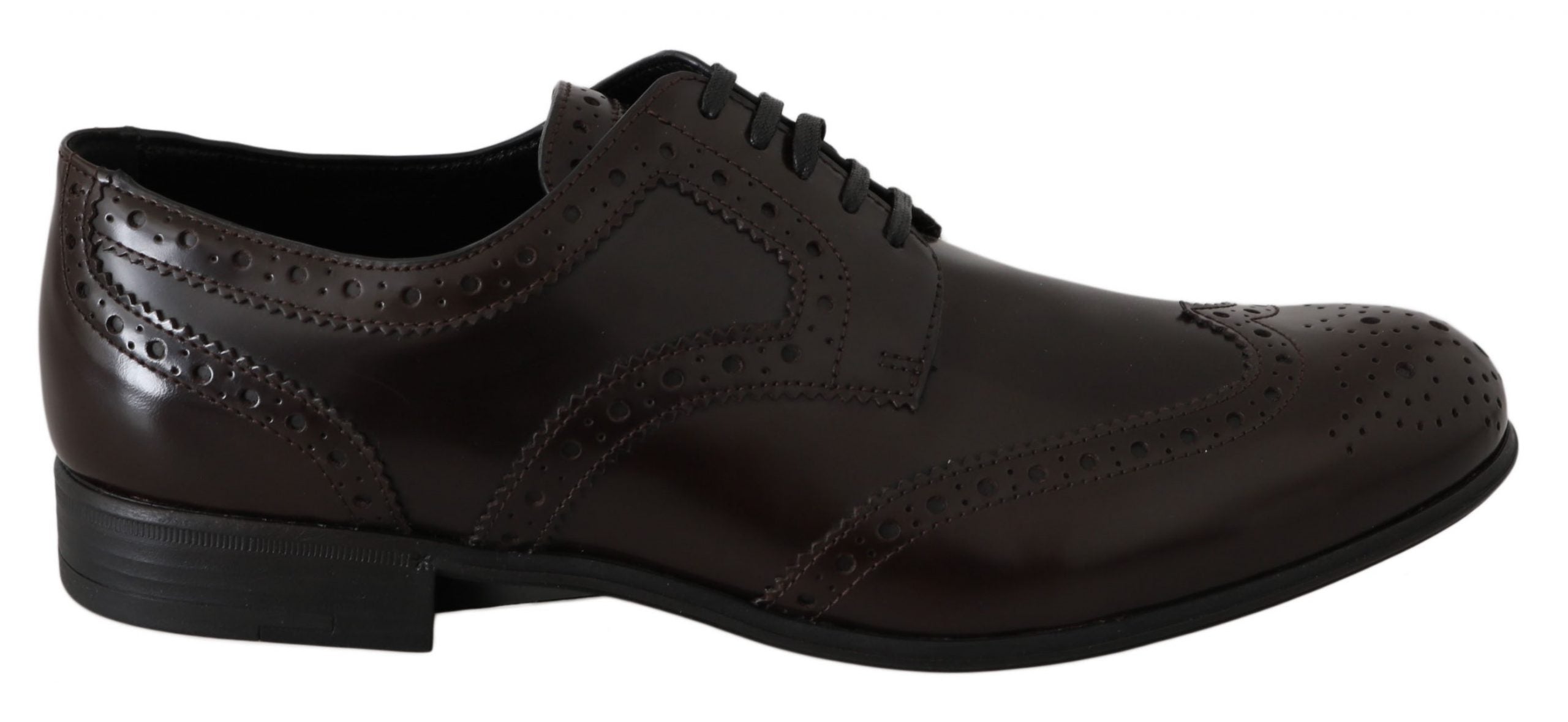 Chaussures brogues en cuir marron Dolce & Gabbana avec détails wingtip et Oxford, pour un style élégant et sophistiqué.