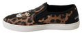 Chaussures loafers en cuir Dolce & Gabbana avec motif léopard, style élégant et sophistiqué pour femme.