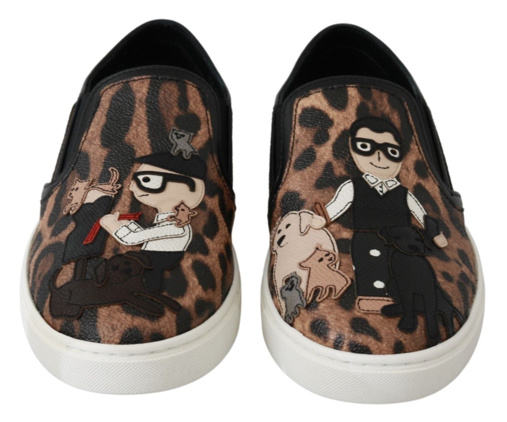 Chaussures loafers en cuir avec motif léopard de Dolce & Gabbana, style élégant et sophistiqué pour homme ou femme.