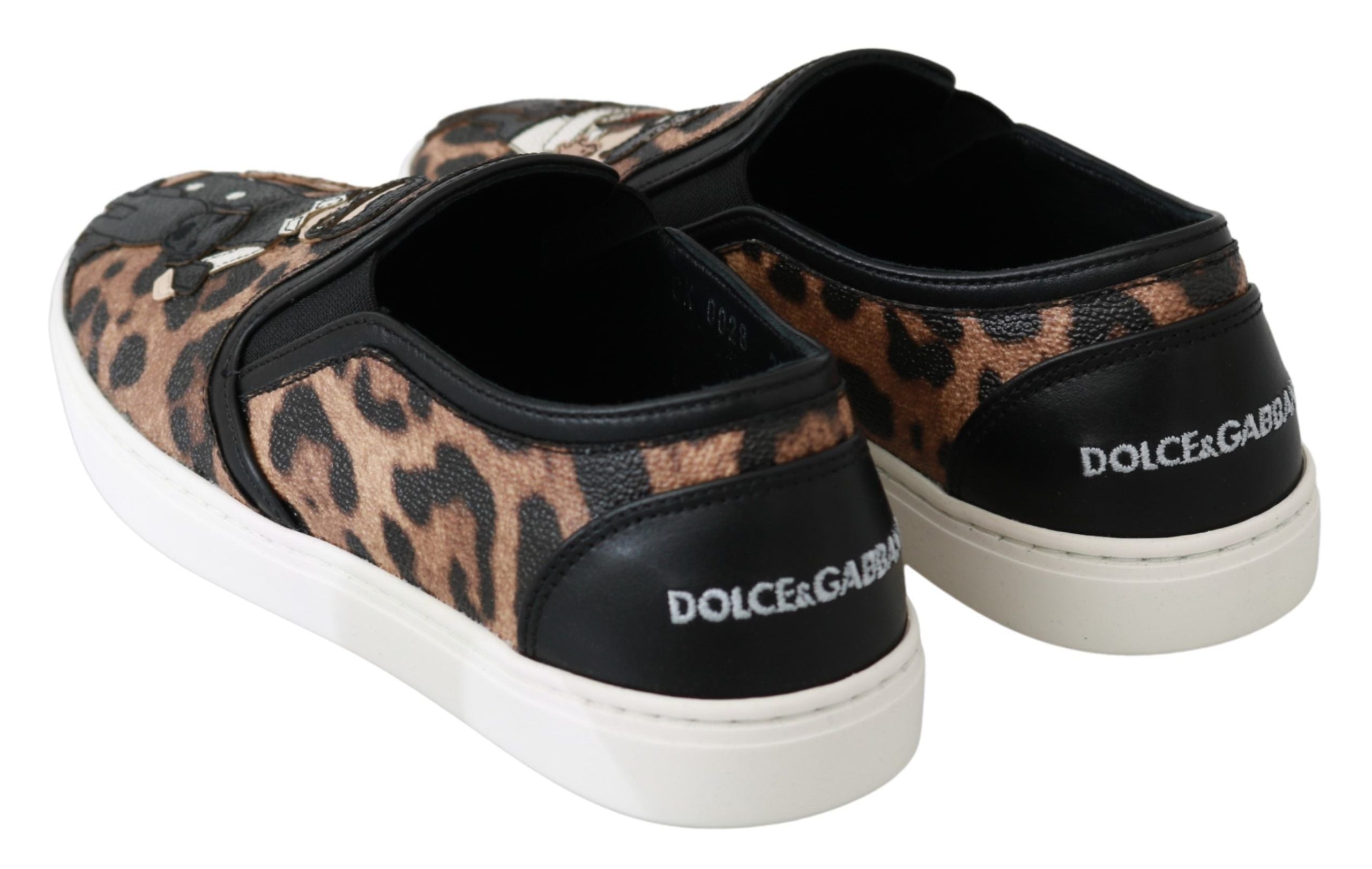 Chaussures mocassins en cuir Dolce & Gabbana à motif léopard, style élégant et luxe pour homme ou femme.