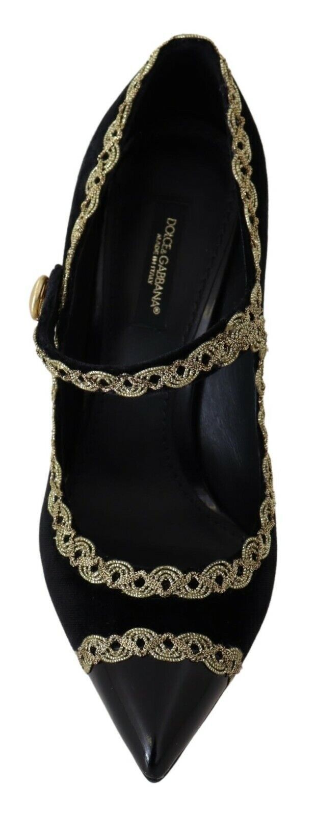 Chaussures Dolce & Gabbana Mary Jane en velours noir avec embellissements, style élégant et sophistiqué.