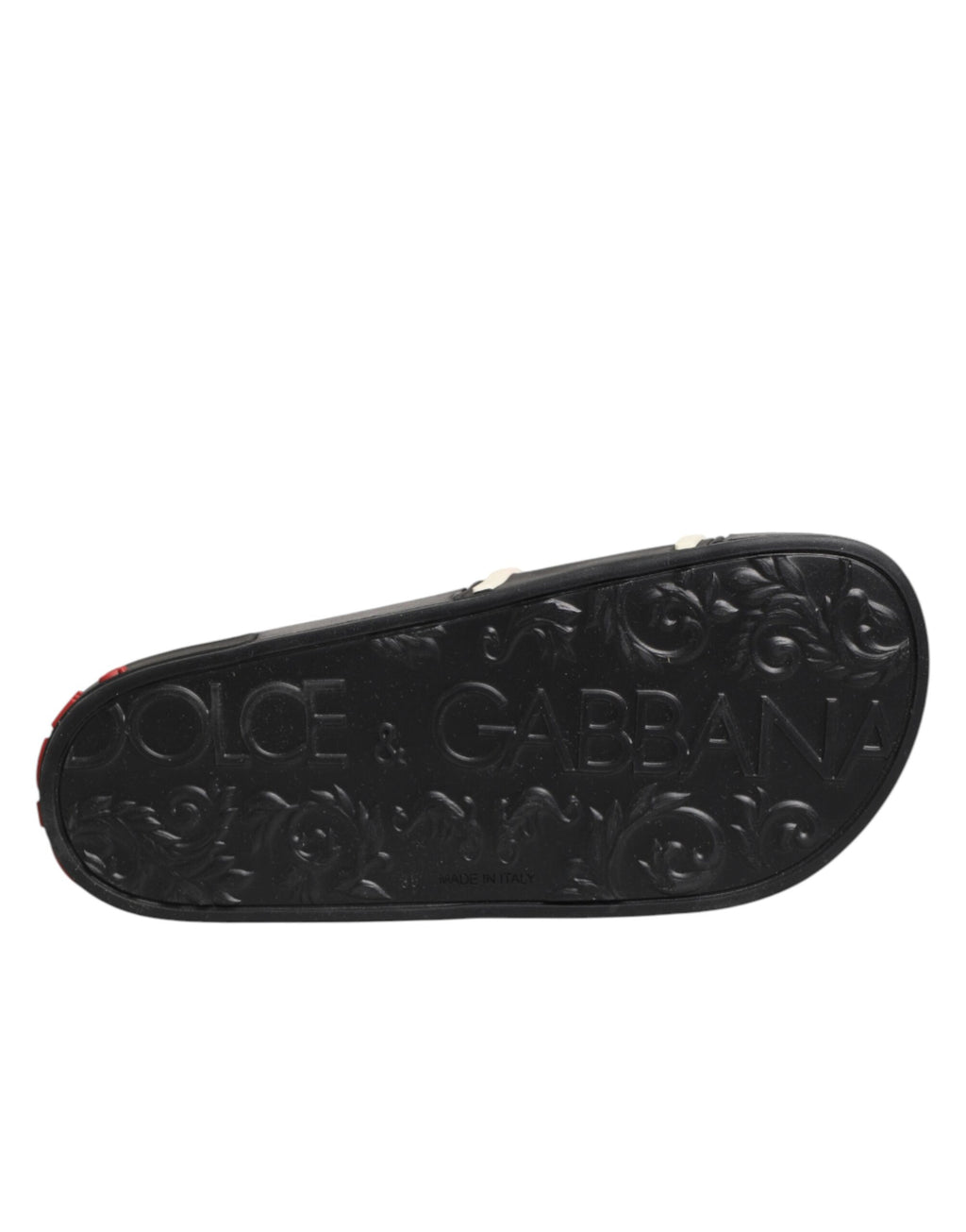 Sandales en caoutchouc noires Dolce & Gabbana pour la plage, chaussures de plage élégantes et confortables.