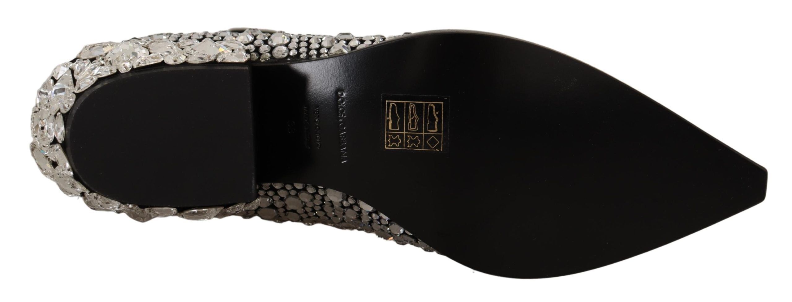 Bottes de cowgirl en daim noir Dolce & Gabbana avec strass et cristaux, style élégant et sophistiqué.