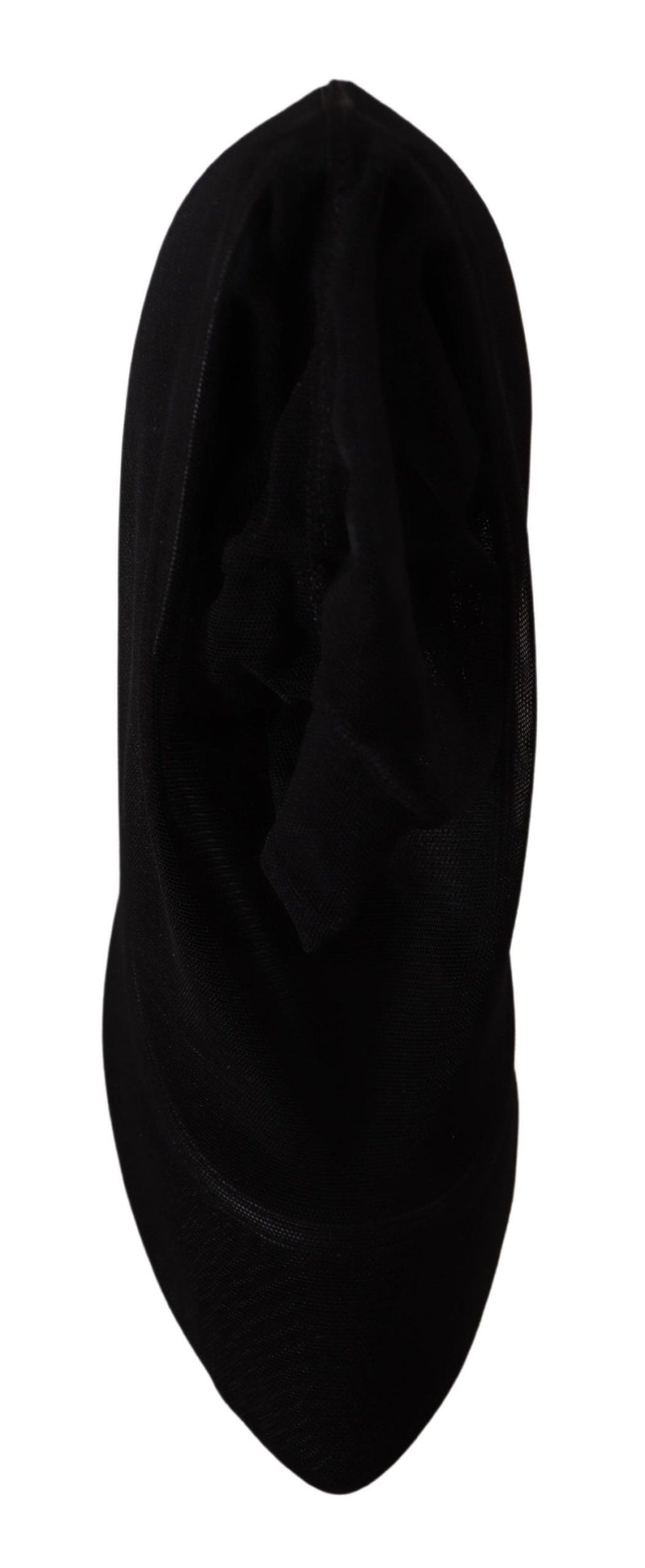 Chaussures à talons Dolce & Gabbana en tulle noir, bottines stretch élégantes et sophistiquées pour femmes.