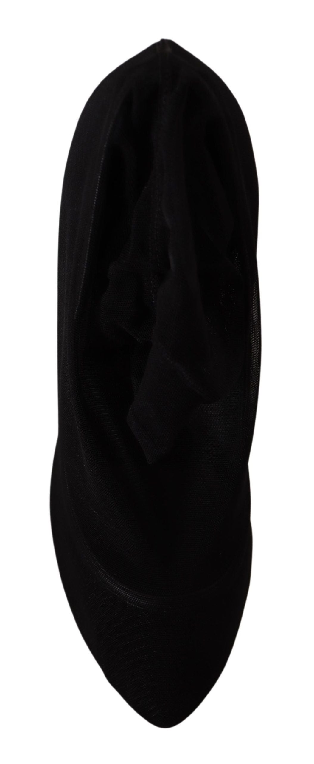 Chaussures à talons Dolce & Gabbana en tulle noir, bottines stretch élégantes et sophistiquées pour femmes.