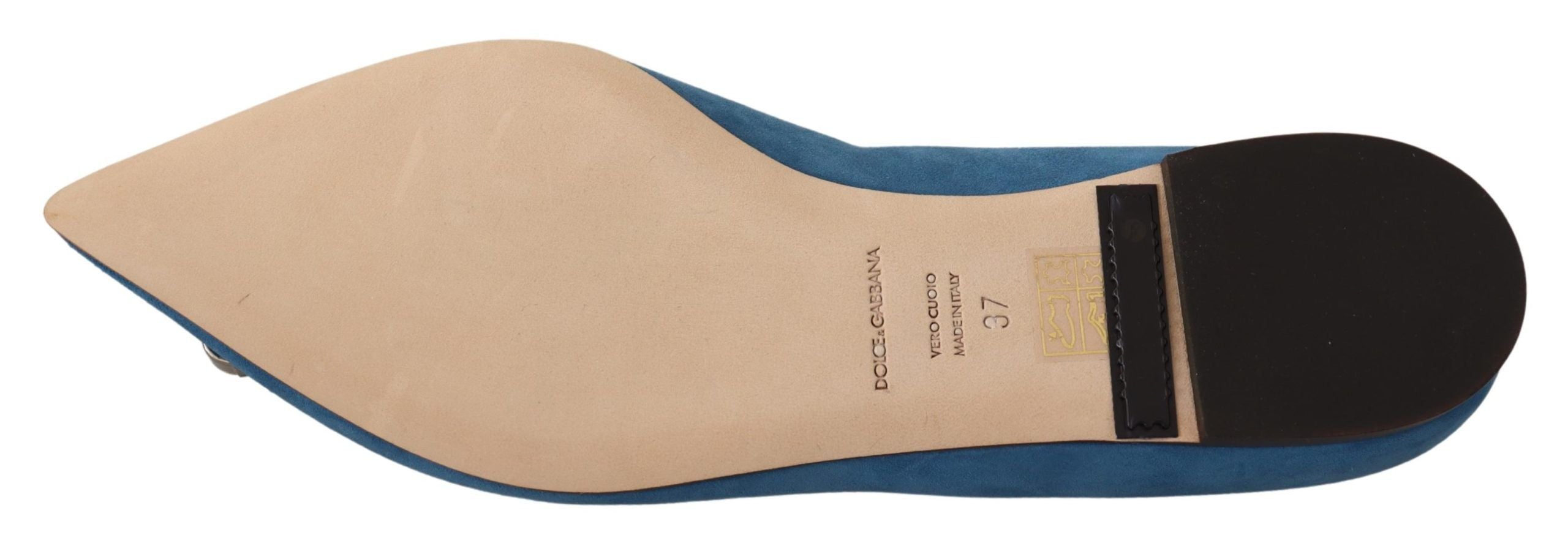 Chaussures mocassins en daim bleu Dolce & Gabbana avec cristaux pour femmes, style élégant et sophistiqué.