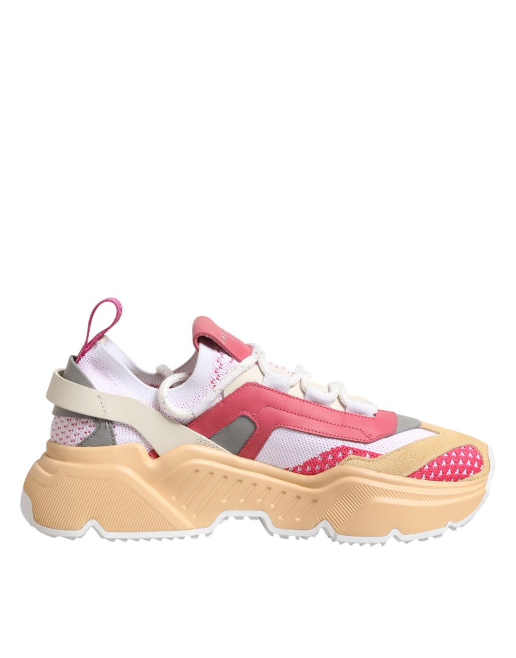 Chaussures sneakers basses Dolce & Gabbana Daymaster multicolores pour hommes, toile avec motifs colorés et semelle blanche.