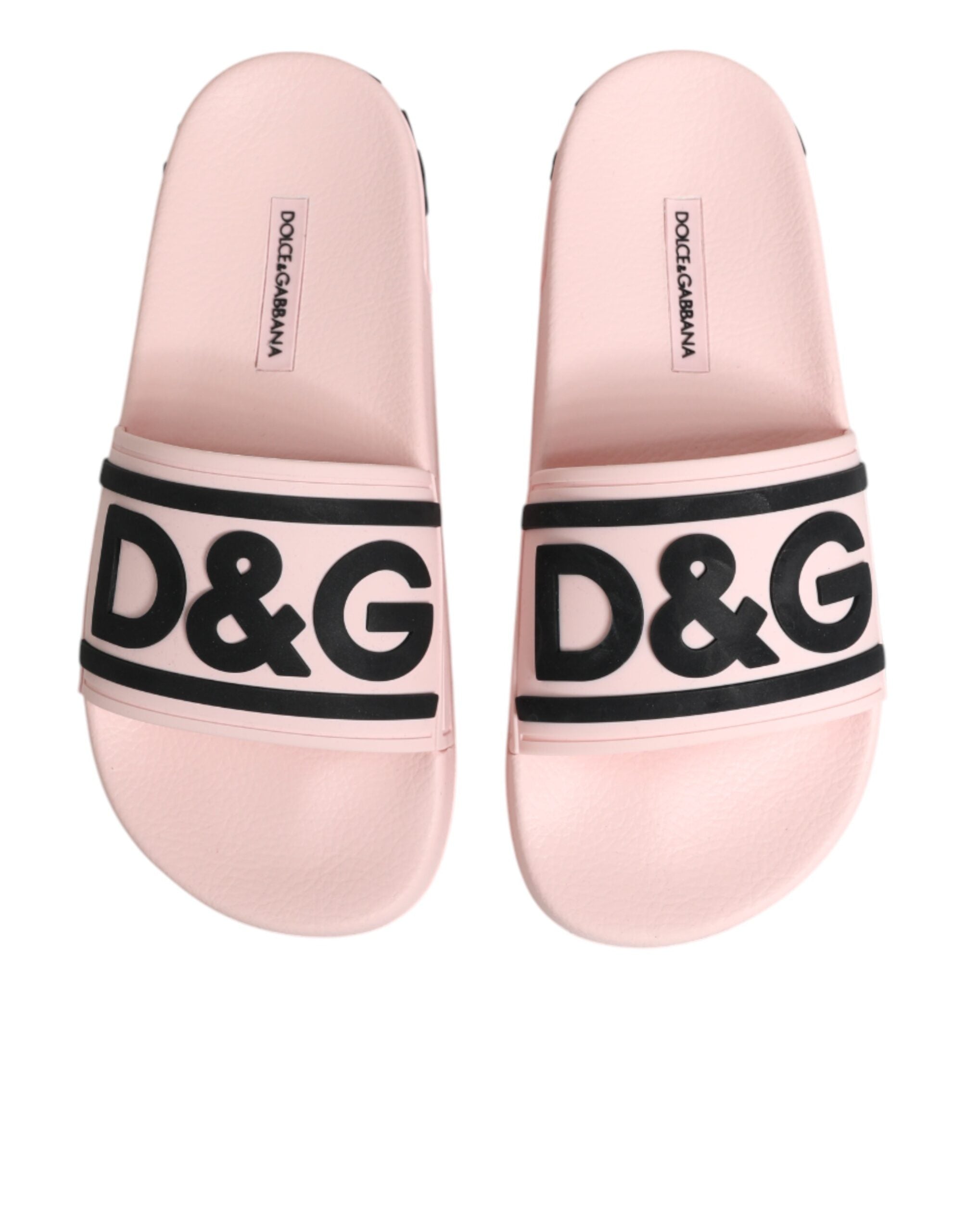 Sandales en caoutchouc roses Dolce & Gabbana pour la plage, chaussures confortables et stylées.