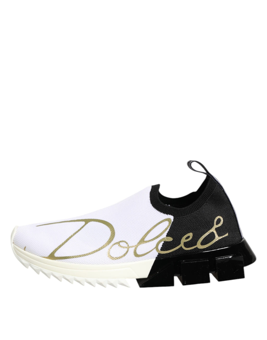 Sneakers bass Dolce & Gabbana Sorrento blanches et noires en cuir, style décontracté et élégant pour homme.