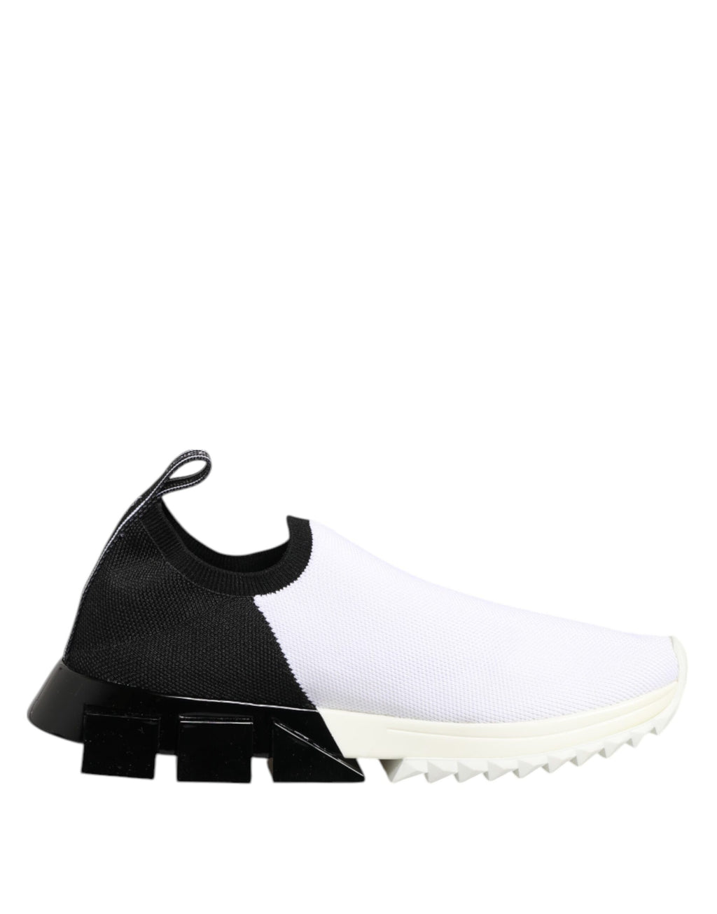 Chaussures basses Dolce & Gabbana Sorrento blanches et noires, sneakers élégants pour homme.