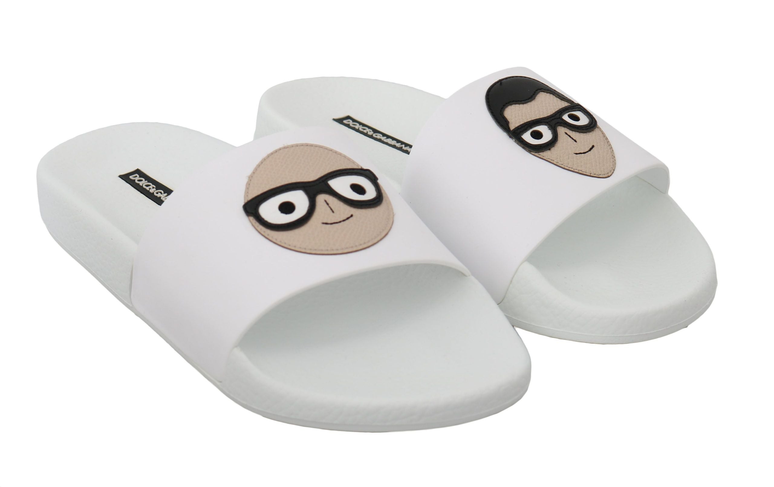 Sandales Dolce & Gabbana en cuir blanc, modèles de sandales à glissière élégantes et confortables pour femmes.