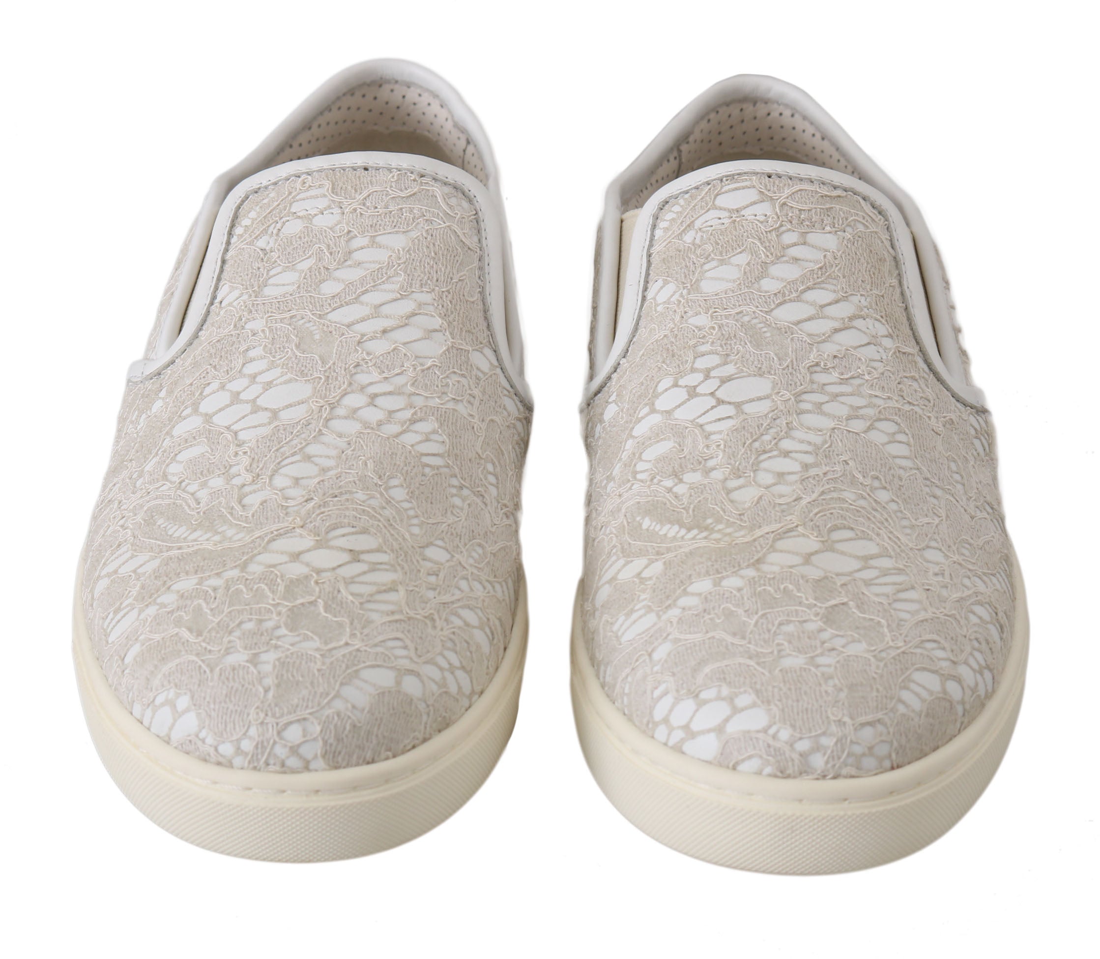 Chaussures mocassins Dolce & Gabbana en cuir blanc avec lacets, slip-on, élégantes et confortables pour homme.
