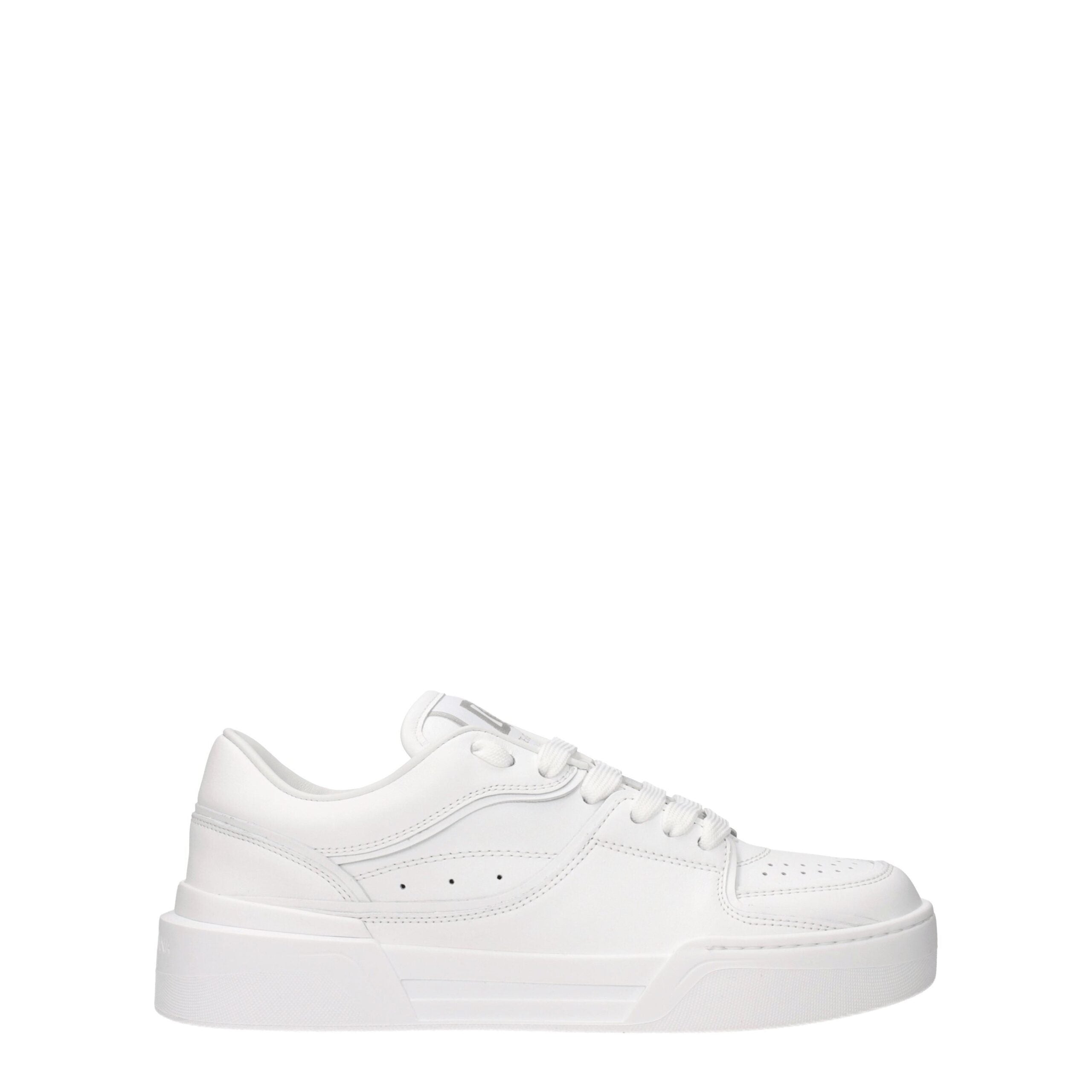 Chaussures basses en cuir blanc de Dolce & Gabbana, baskets décontractées pour homme ou femme, avec design élégant et moderne
