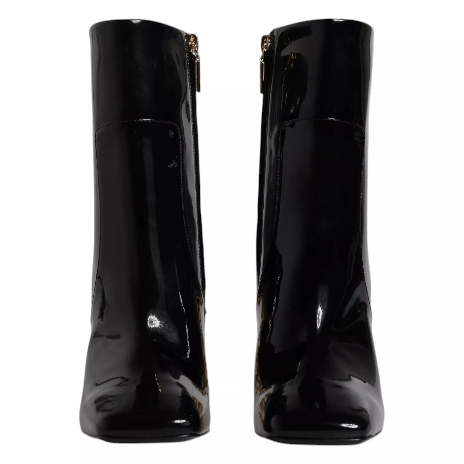 Bottes en cuir noir Dolce & Gabbana Jackie mi-mollet, modèle élégant avec finition en cuir lisse et semelle robuste.