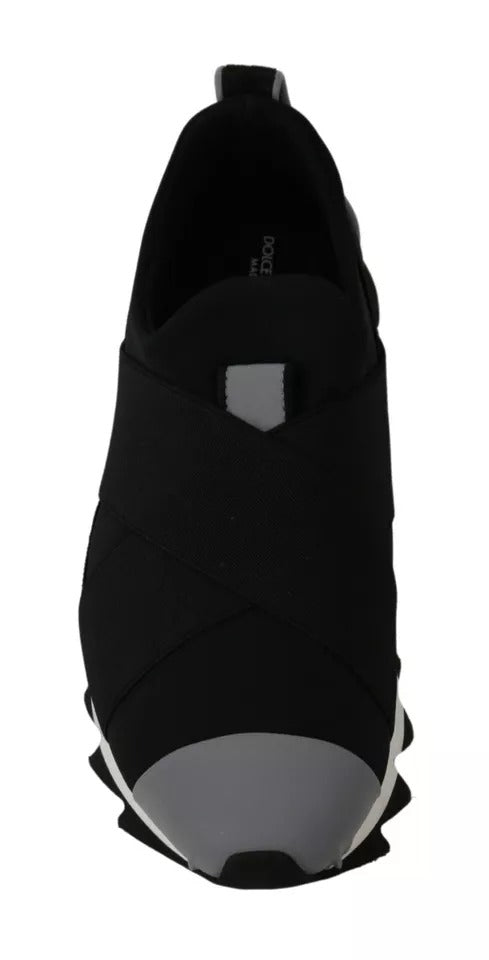 Chaussures sneakers Dolce & Gabbana Noires en néoprène extensible avec semelle sportive et design moderne.
