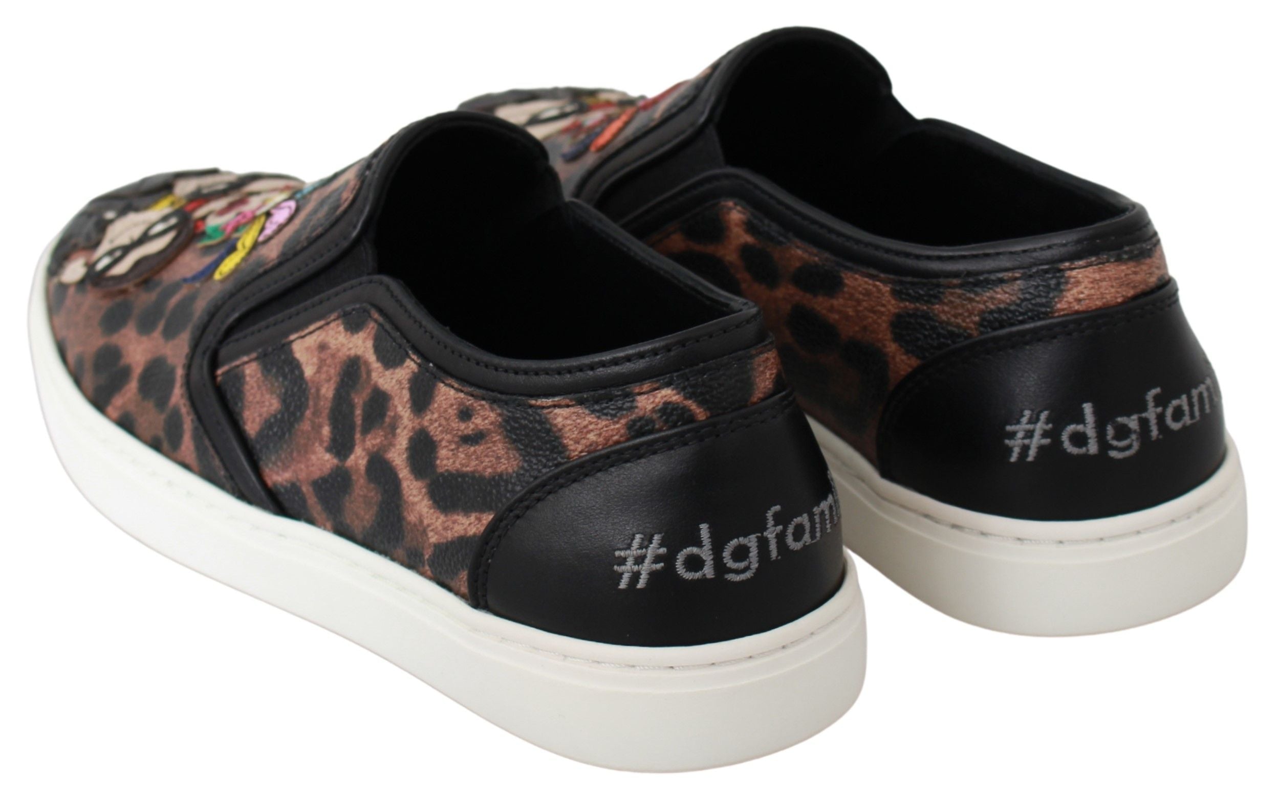 Chaussures mocassins en cuir à motif léopard Dolce & Gabbana, style élégant et tendance, visible avec détails en cuir.