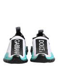 Chaussures basses Dolce & Gabbana Sorrento blanches, chaussures slip-on élégantes pour femmes ou hommes, vue de face.