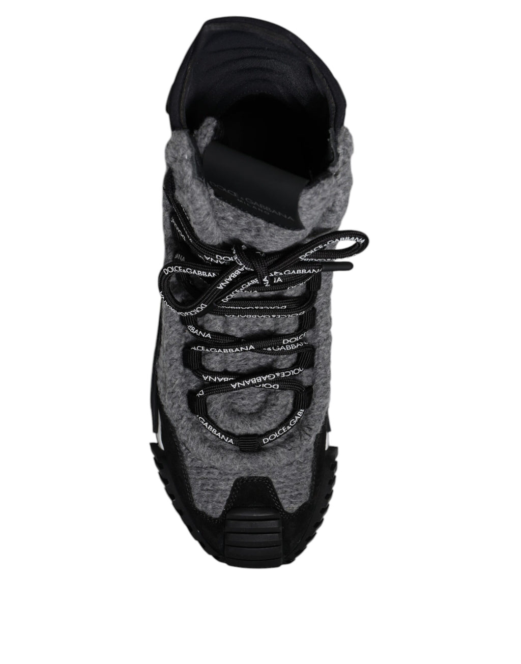 Chaussures sneakers hautes Dolce & Gabbana gris et noir NS1, chaussures de sport élégantes et modernes.