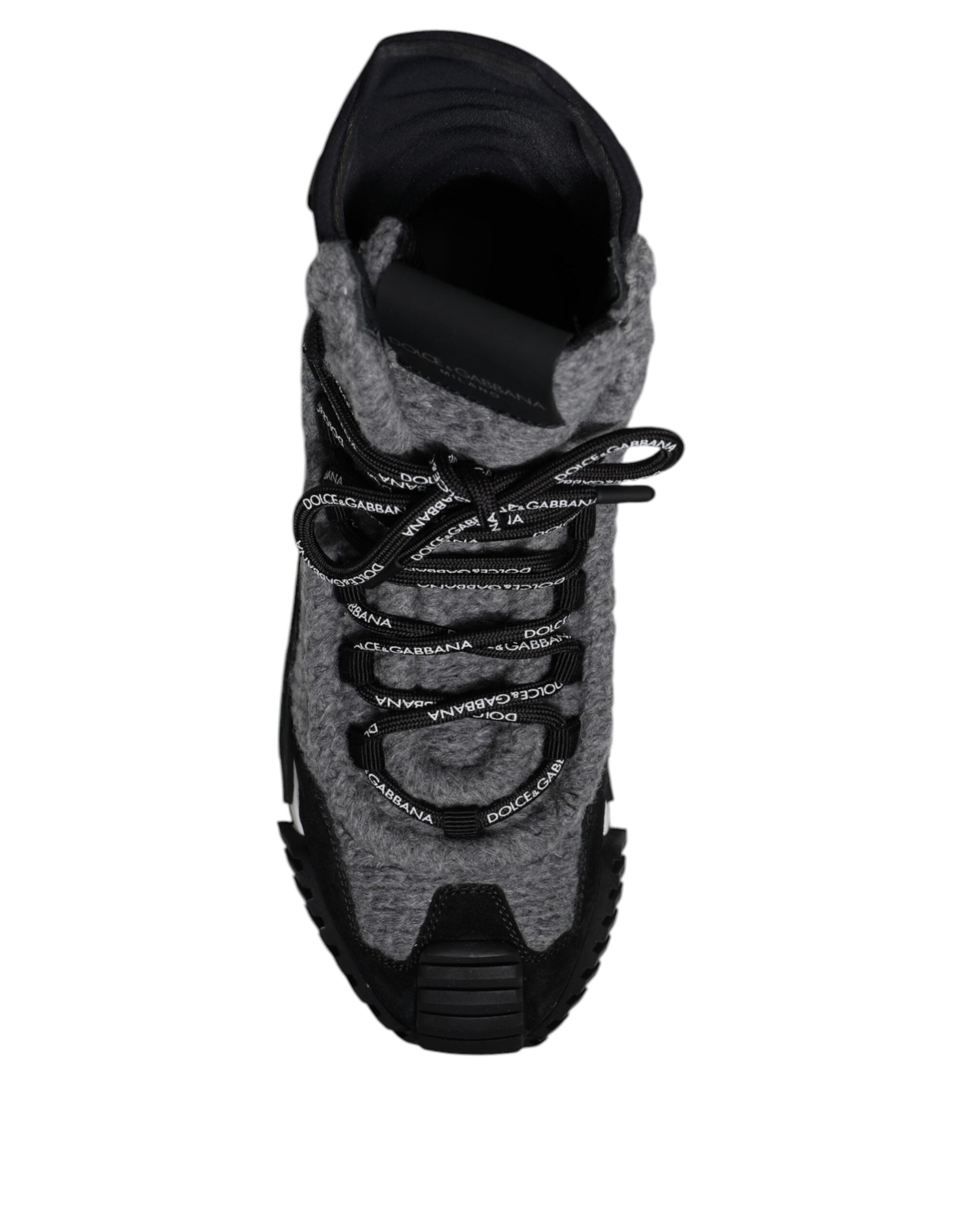 Chaussures sneakers hautes Dolce & Gabbana gris et noir NS1, chaussures de sport élégantes et modernes.