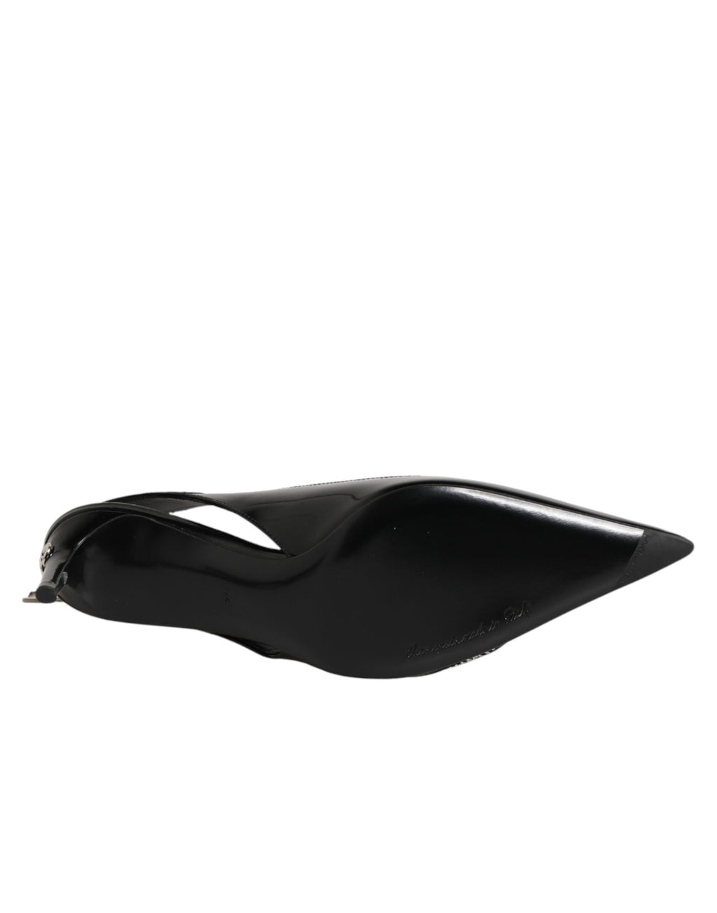Chaussures à talons Dolce & Gabbana en cuir noir avec fermeture éclair et bride à talon slingback.